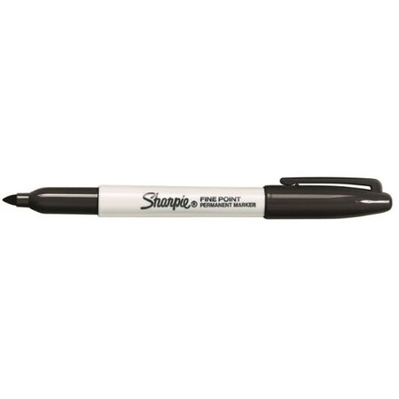 SHARPIE FINE POINT MARKER 1mm TIP, BLACK (12)