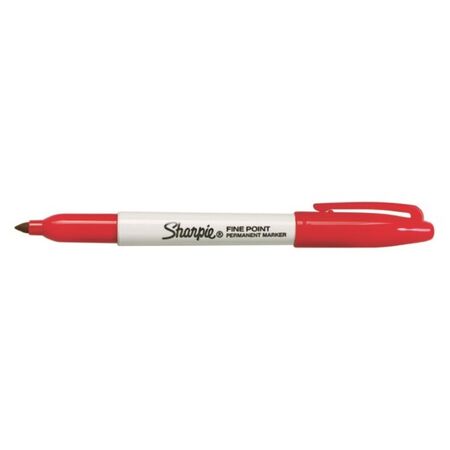 SHARPIE FINE POINT MARKER 1mm TIP, RED (12)