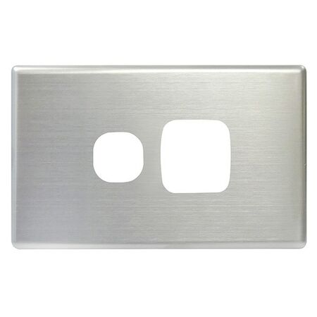 POWER POINT COVER PLATE SINGLE STAINLESS STEEL