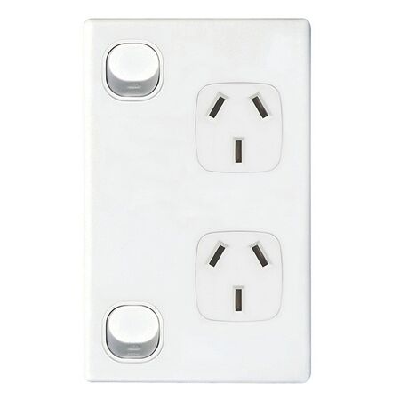 POWER POINT, DOUBLE, 10A A SERIES, VERTICAL