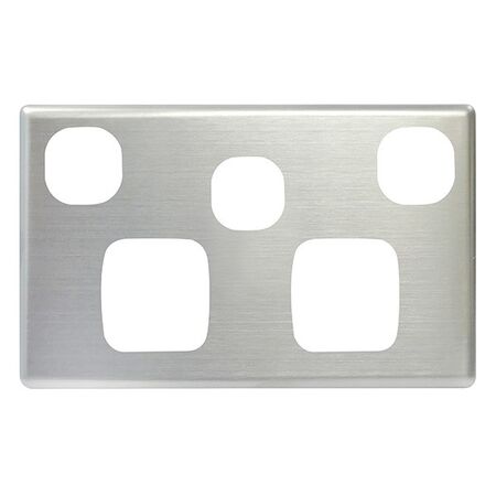 POWERPOINT COVERPLATE DOUBLE W/XTRA SW,S/STEEL