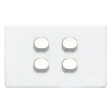 SWITCH PLATE ONLY, NO MECHS 4 GANG W/COVER, S SERIES