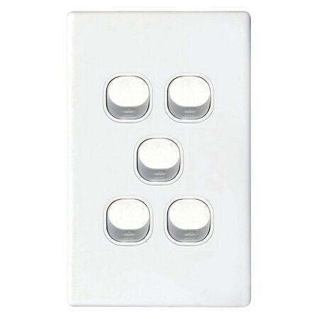 SWITCH, 16A, TWO WAY, 5 GANG VERTICAL