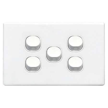 SWITCH, 16A, TWO WAY, 5 GANG