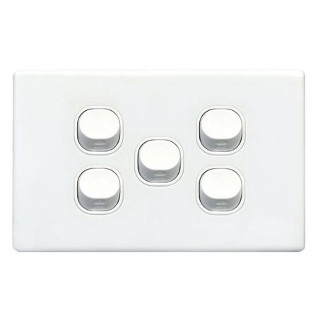 SWITCH PLATE ONLY, NO MECHS 5 GANG W/COVER, S SERIES