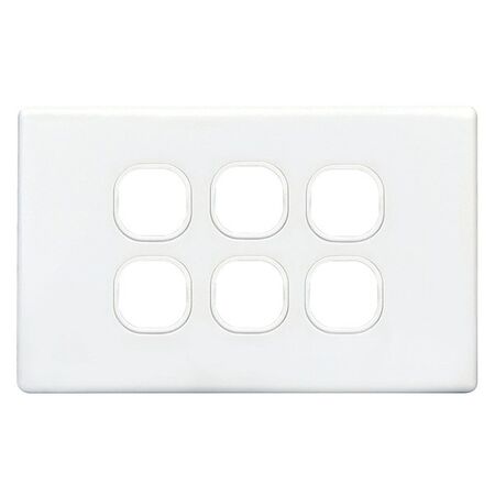 SWITCH PLATE ONLY, NO MECHS 6 GANG WITH COVER