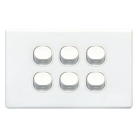 SWITCH PLATE ONLY, NO MECHS 6 GANG W/COVER, S SERIES
