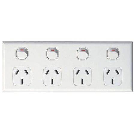 POWER POINT, FOUR GANG, 10A