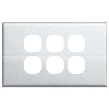 SWITCH COVER PLATE 6 GANG STAINLESS STEEL