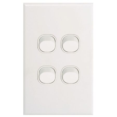 SWITCH, SLIM, VERTICAL, 4 GANG 16A, TWO WAY