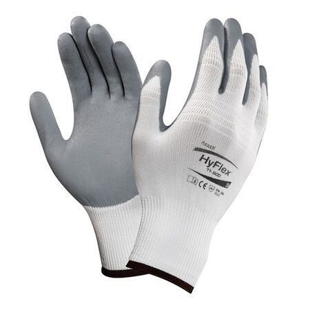 GLOVE HYFLEX, WHITE, FOAM NITRILE PALM, SIZE 9