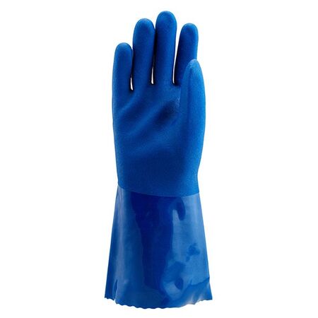 GLOVES, SUPERFLEX PVC CHEMICAL COTTON LINED, BLUE SIZE 10