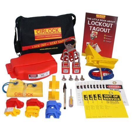 CONTRACTORS LOCKOUT KIT W/BAG VALVE LOCKOUTS