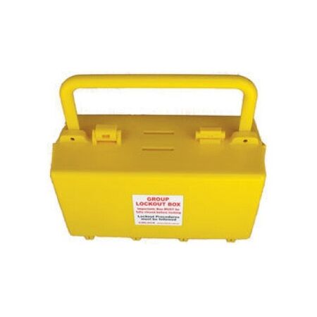 GROUP LOCK BOX, RED W/YELW LID 16 LOCK POSITIONS