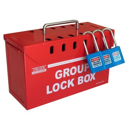 GROUP LOCK BOX, RED METAL 13 LOCK POSITIONS