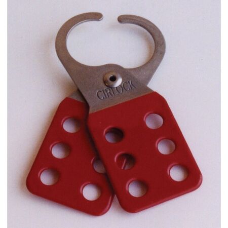 S/STEEL LOCKOUT HASP, 30mm JWS RED POLY COAT, HANG PACK
