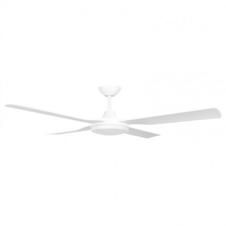 CEILING FAN, 52in DC 4 BLADE WHITE + LIGHT, RC & W/CONTROL