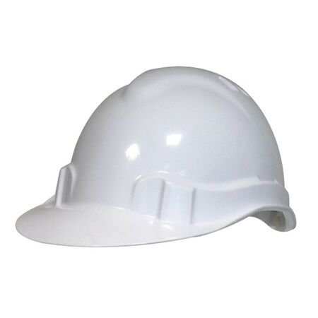 HARD HAT, WHITE, VENTED 6 POINT