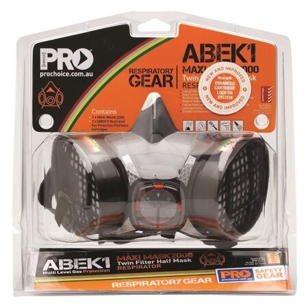 CHEMICAL RESPIRATOR KIT TWIN HALF-MASK, Abek1 FILTERS