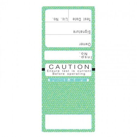 TEST TAGS, S/LAMINATING RECT GREEN (MAR~MAY) [100]