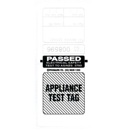 TEST TAGS, S/LAMINATING RECT BLACK (YEARLY) [100]