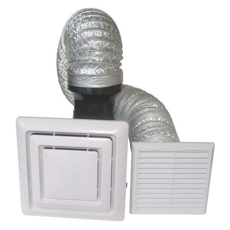 HEADER BOX FAN WITH 100mm SIDE OUTLET C/W 3m DUCT & GRILLE