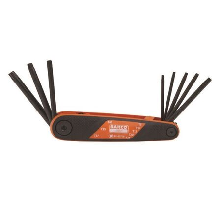 TORX KEY SET FOLDABLE - 8 PCE TX9,10,15,20,25,27,30,40