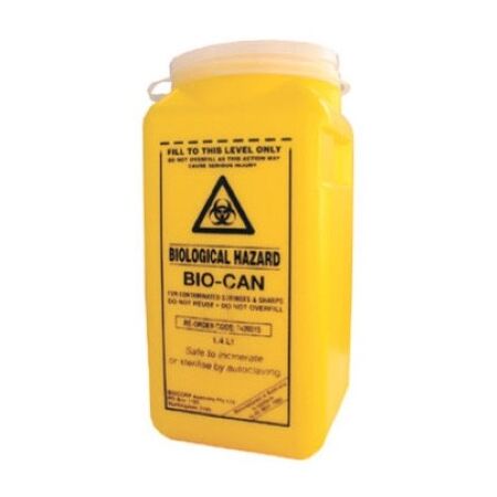 WASTE/SHARPS CONTAINER 1.4L WITH LID