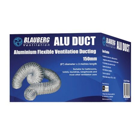 DUCT, COAT/FLEX, 150mm x 3m ALUMINIUM