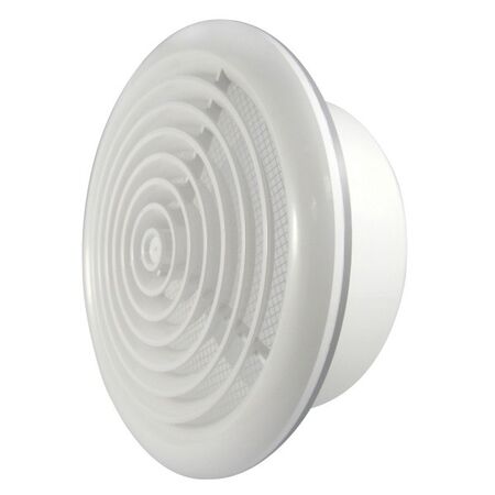 GRILLE, ROUND, WHITE, 100mm