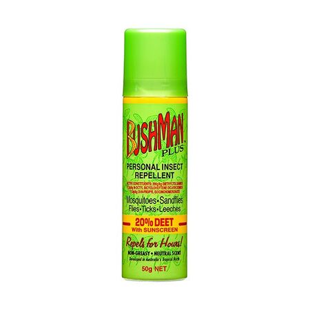 BUSHMAN PLUS 50gm AEROSOL 20% DEET WITH SUNSCREEN