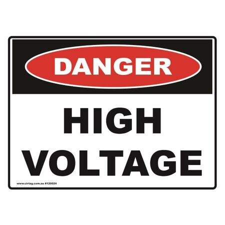 SIGN, DANGER, 300 x 225mm POLY HIGH VOLTAGE
