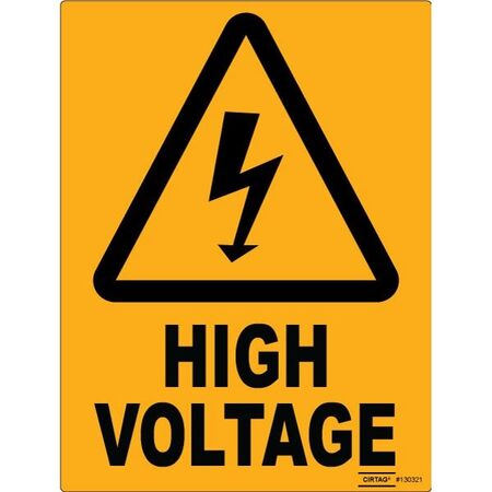 SIGN, 225 x 300mm POLY HIGH VOLTAGE
