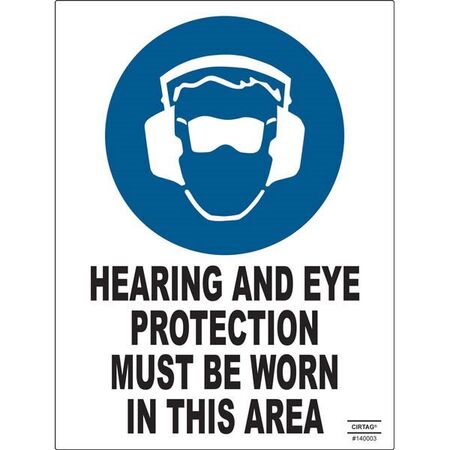 SIGN, 300 x 450mm POLY HEARING & EYE PROTECTION