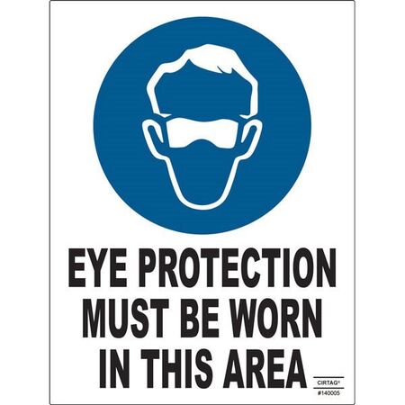 SIGN, 450 x 600mm POLY EYE PROTECT MUST BE WORN