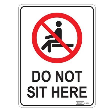 SIGN, 300 x 225mm METAL DO NOT SIT HERE