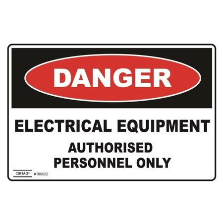 LABEL, DANGER, 150 x 100mm VYL ELECTRICAL EQUIPMENT [10]
