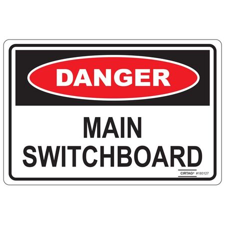 LABEL, 150 x 100mm VINYL DANGER, MAIN SWITCHBOARD [10]