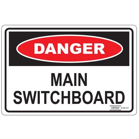 LABEL, 100 x 67mm VINYL DANGER, MAIN SWITCHBOARD [10]