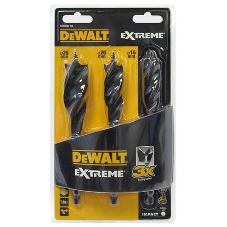 SPADE BIT SET, TRI FLUTE EXTREME, 3 PIECE