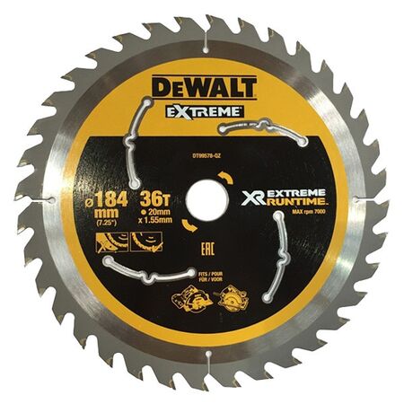 BLADE, CIRC SAW EXTREM RUNTIME 184mm x 20, 36T WOOD