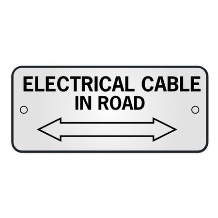 ID, RECTANGLE, SS,'ELECTRICAL' 'CAB IN RD' 150 x 65mm