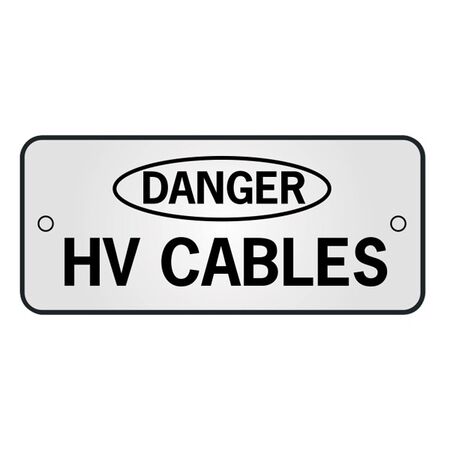 ID, RECTANGLE, SS, 'DANGER' 'HI-VOLT' 150 x 65mm
