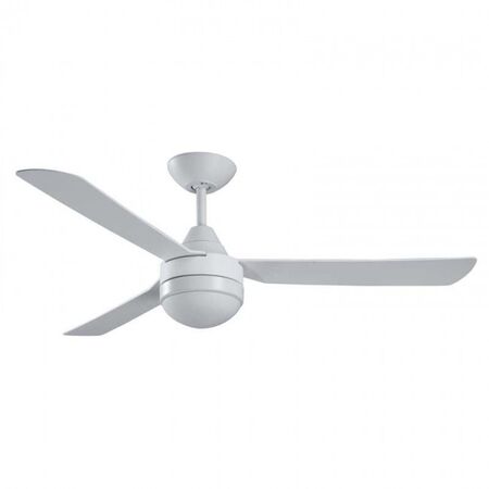 CEILING FAN, 48in 3 ABS BLADED HAWK + LIGHT, WHITE