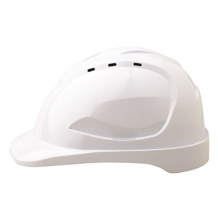 HARD HAT, 6 POINT, VENTED LOW PROFILE, WHITE