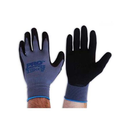 GLOVE, BLACK PANTHER, LATEX PALM/NYLON LINER SIZE 10