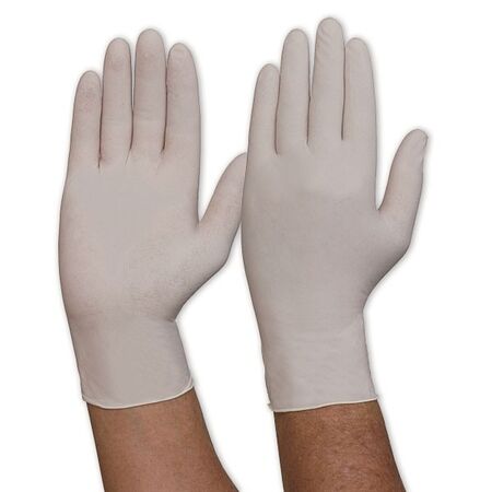 GLOVES, DISPOSABLE LATEX POWDERED - MEDIUM [100]