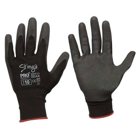 GLOVE, ALL PURPOSE NYLON & PVC FOAM PALM SIZE 8 - STINGER