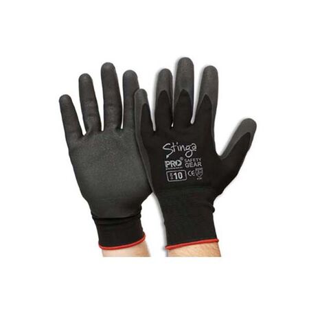 GLOVE,ALL PURPOSE NYLON & PVC FOAM PALM SZ10 - STINGER FROST
