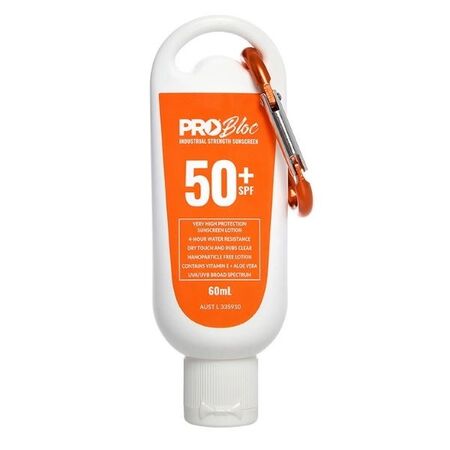 SUNSCREEN, SPF 50+, PROBLOC 60ml SQUEEZE BOTTLE, CARABINER